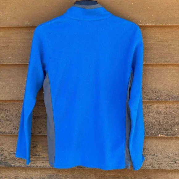 Columbia Mens Vintage Y2K Blue/Grey 1/4 Zip Pullover Fleece Sweater Size S Polye - Picture 3 of 8